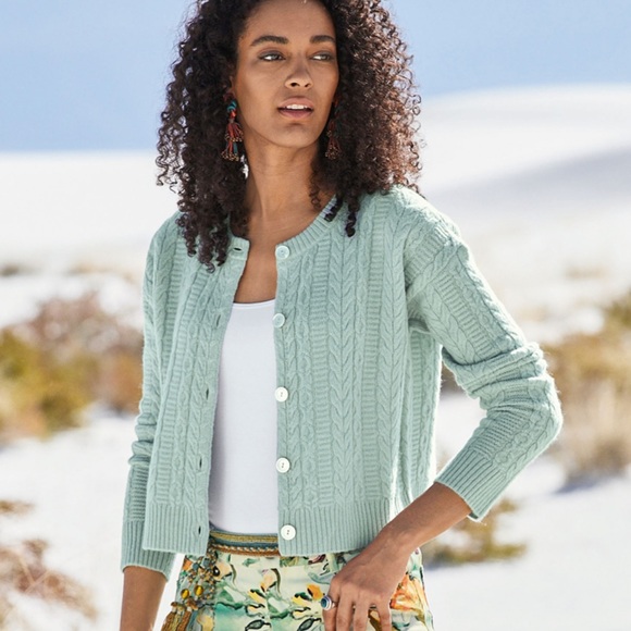 Peruvian connection luxe cable cardigan button front size large - Picture 11 of 11